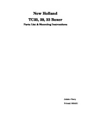 New Holland TC25 TC29 TC33 Boxer Parts List Mounting Instructions page 1